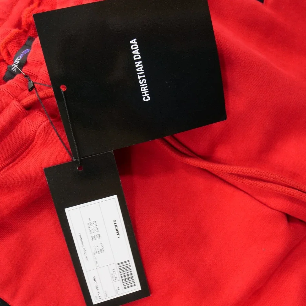 Chrsitian Dada Joggers Sweatpants Mens Medium 48 Red Side Stripe Tearaway New